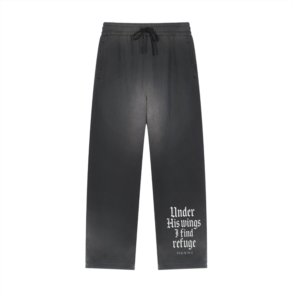 Sun Fade Raw Edge Straight-Leg Sweatpants