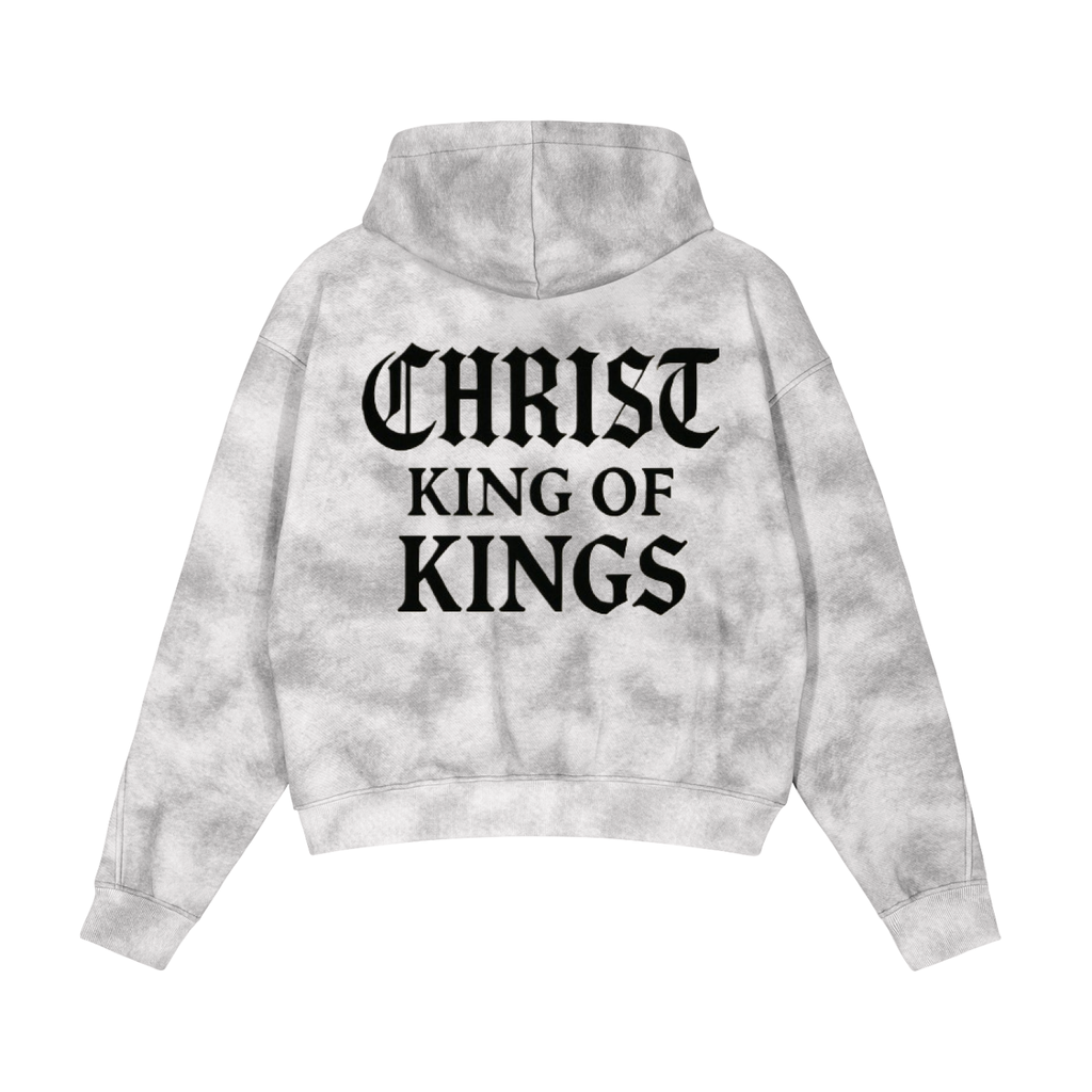 Dirty Washed Zip-Up Fleece Hoodie