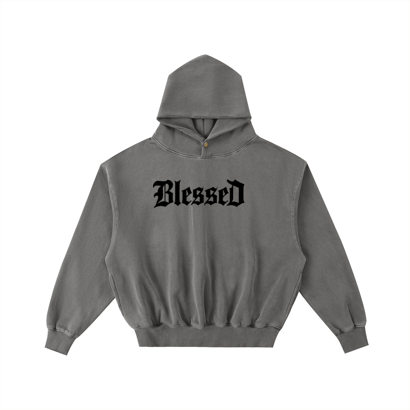 Frayed Enzyme Washed Fleece Hoodie