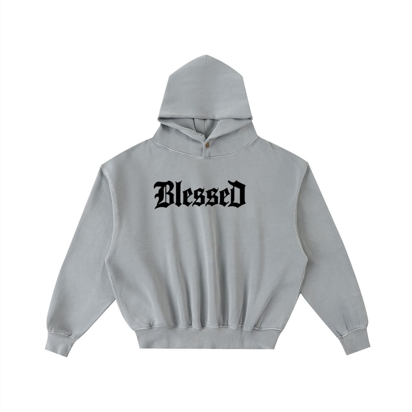 Frayed Enzyme Washed Fleece Hoodie