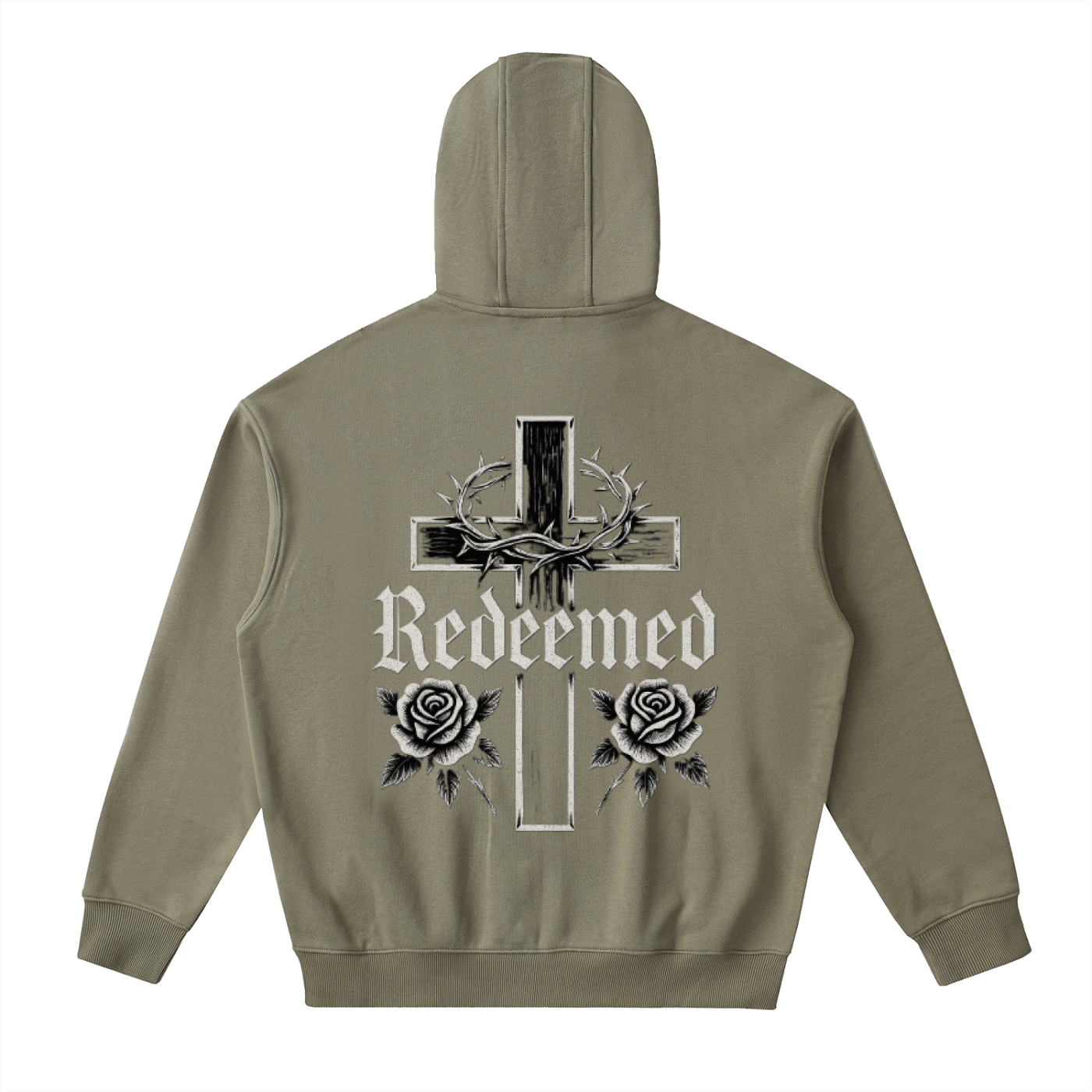 Drop-Shoulder Zip Up Hoodie