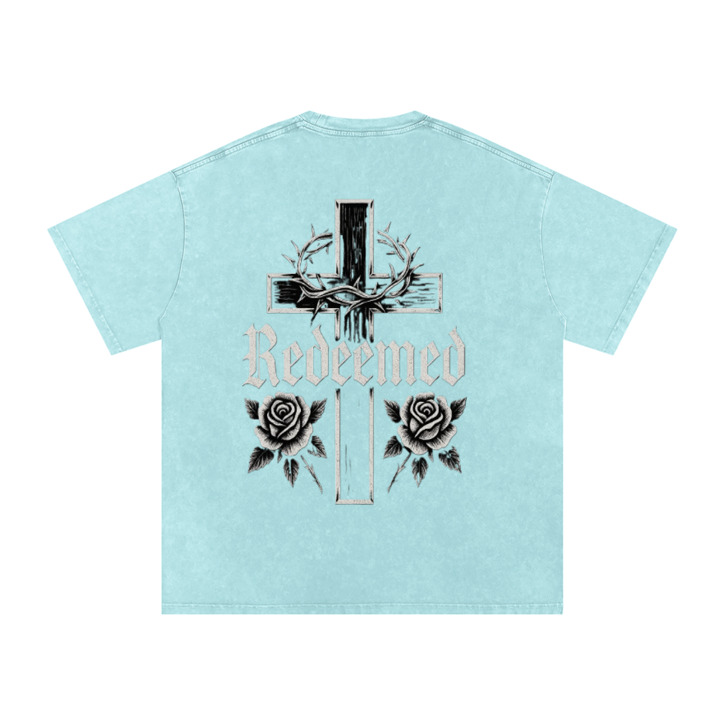 Snow Washed Oversized Cotton T-Shirt