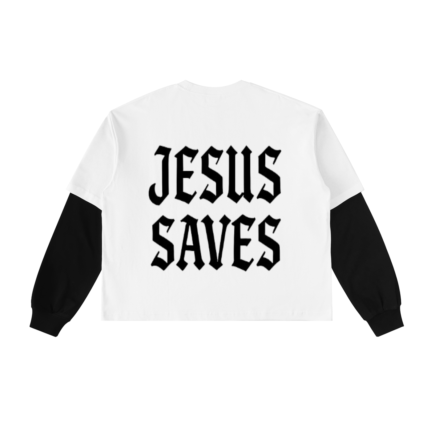 Layered Contrast Sleeve Cotton T-Shirt