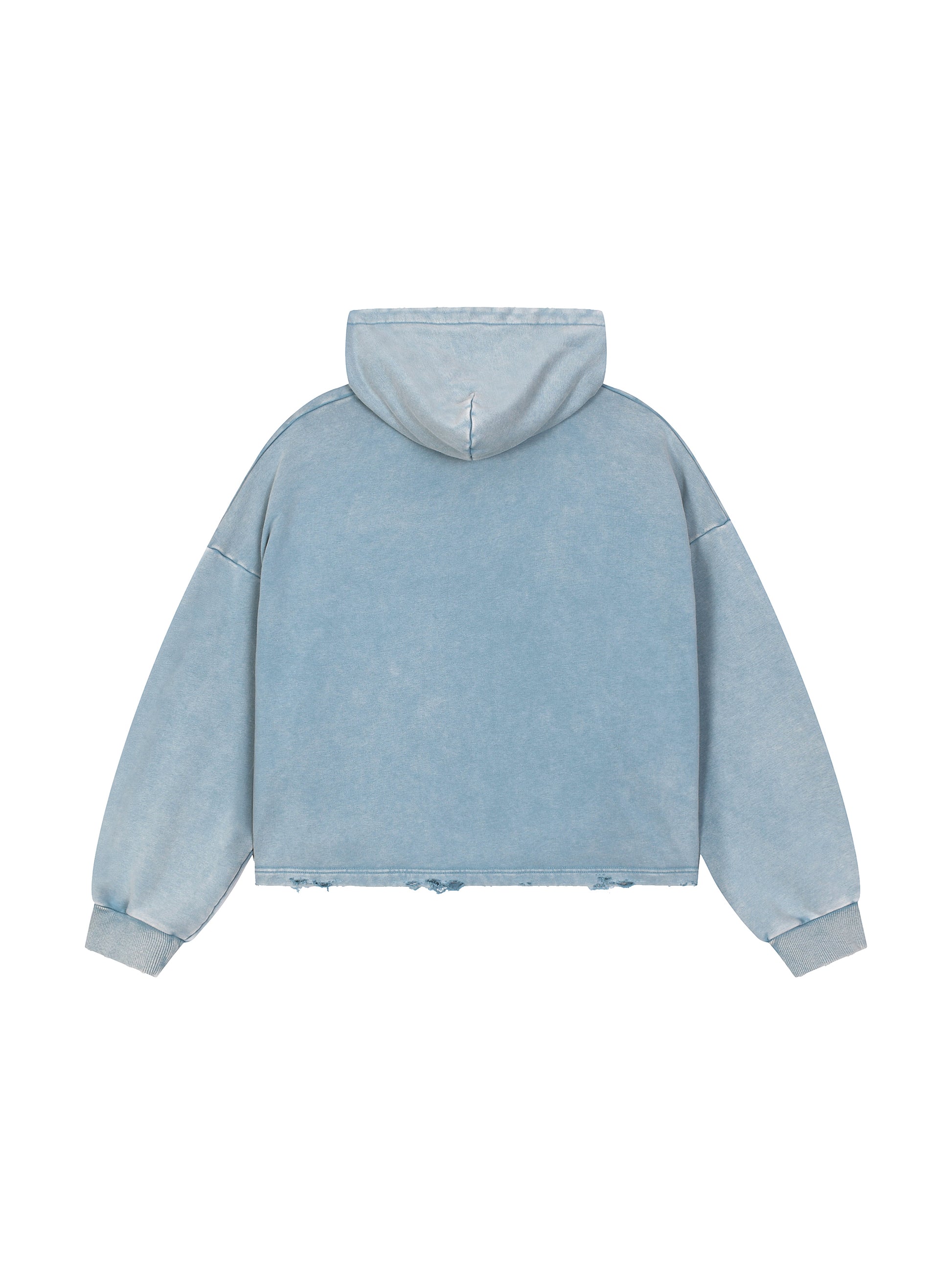 Vintage Washed Frayed-Hem Hoodie